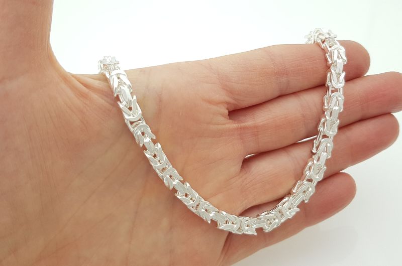 Srebrna moška verižica | kraljevi vez 4 mm